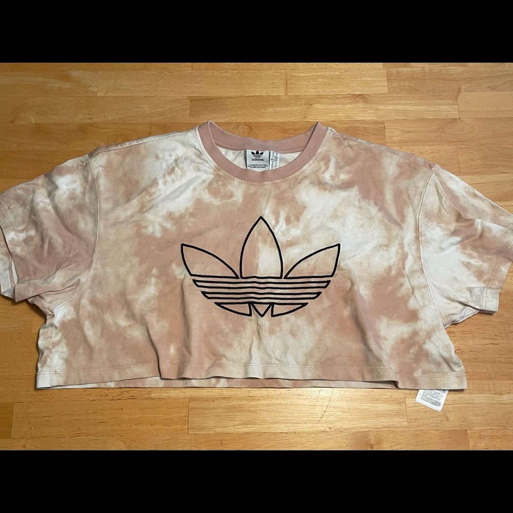 Used Adidas Tan Womens Crop Top Size Medium Good Condition